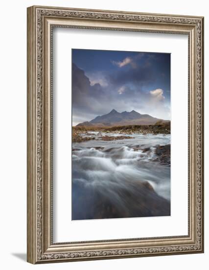 Black Cuillin Mountains with the River Sligachan, Isle of Skye, Inner Hebrides, Scotland, UK-Mark Hamblin-Framed Photographic Print