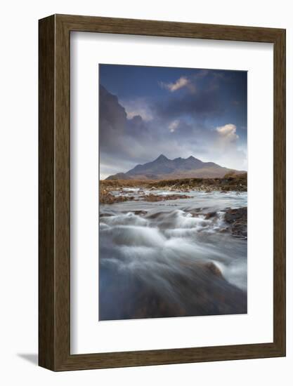 Black Cuillin Mountains with the River Sligachan, Isle of Skye, Inner Hebrides, Scotland, UK-Mark Hamblin-Framed Photographic Print