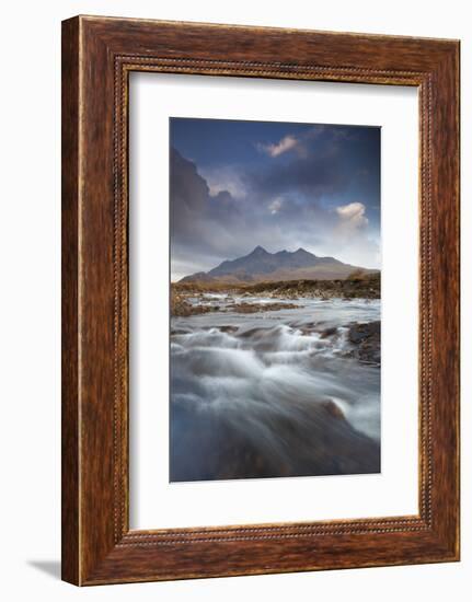 Black Cuillin Mountains with the River Sligachan, Isle of Skye, Inner Hebrides, Scotland, UK-Mark Hamblin-Framed Photographic Print