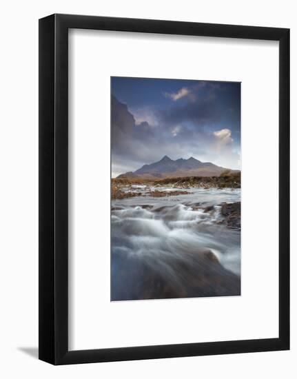 Black Cuillin Mountains with the River Sligachan, Isle of Skye, Inner Hebrides, Scotland, UK-Mark Hamblin-Framed Photographic Print