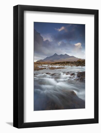 Black Cuillin Mountains with the River Sligachan, Isle of Skye, Inner Hebrides, Scotland, UK-Mark Hamblin-Framed Photographic Print