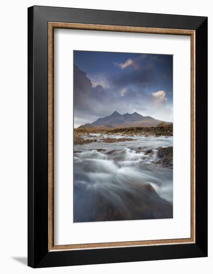 Black Cuillin Mountains with the River Sligachan, Isle of Skye, Inner Hebrides, Scotland, UK-Mark Hamblin-Framed Photographic Print