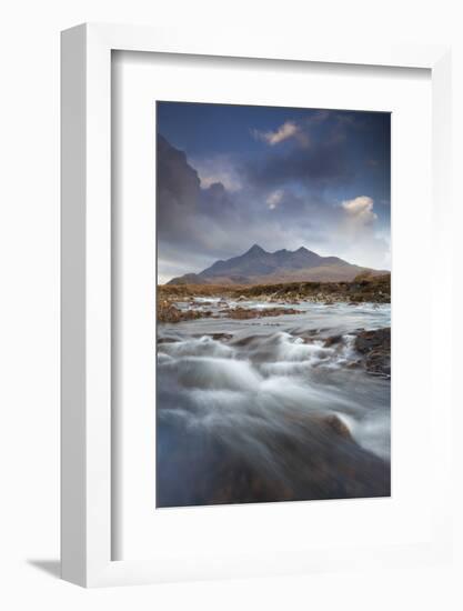 Black Cuillin Mountains with the River Sligachan, Isle of Skye, Inner Hebrides, Scotland, UK-Mark Hamblin-Framed Photographic Print