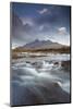 Black Cuillin Mountains with the River Sligachan, Isle of Skye, Inner Hebrides, Scotland, UK-Mark Hamblin-Mounted Photographic Print