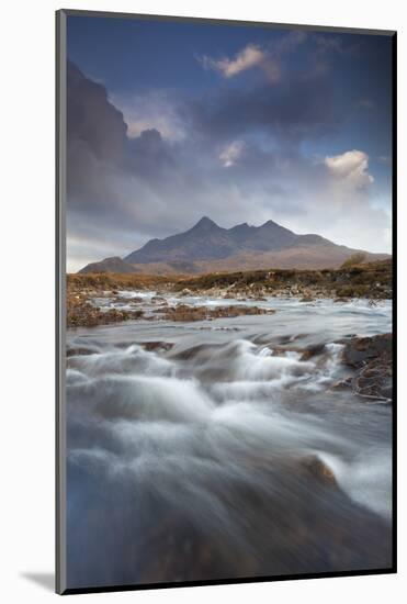 Black Cuillin Mountains with the River Sligachan, Isle of Skye, Inner Hebrides, Scotland, UK-Mark Hamblin-Mounted Photographic Print