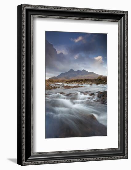 Black Cuillin Mountains with the River Sligachan, Isle of Skye, Inner Hebrides, Scotland, UK-Mark Hamblin-Framed Photographic Print