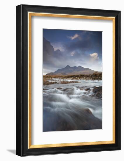 Black Cuillin Mountains with the River Sligachan, Isle of Skye, Inner Hebrides, Scotland, UK-Mark Hamblin-Framed Photographic Print