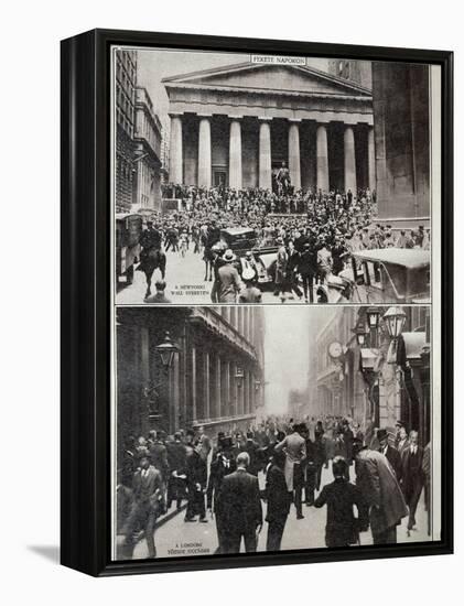 Black Days on Wall Street; the Stock Exchange in London at the Time of the Crash in 1929-null-Framed Premier Image Canvas