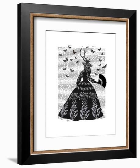 Black Deer-Fab Funky-Framed Art Print