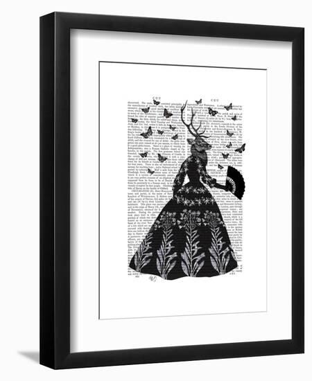 Black Deer-Fab Funky-Framed Art Print