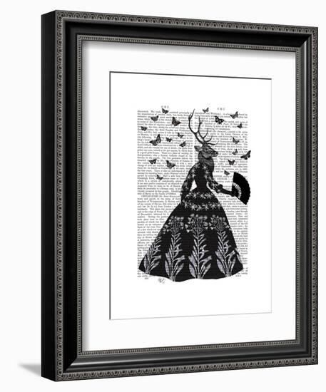 Black Deer-Fab Funky-Framed Art Print