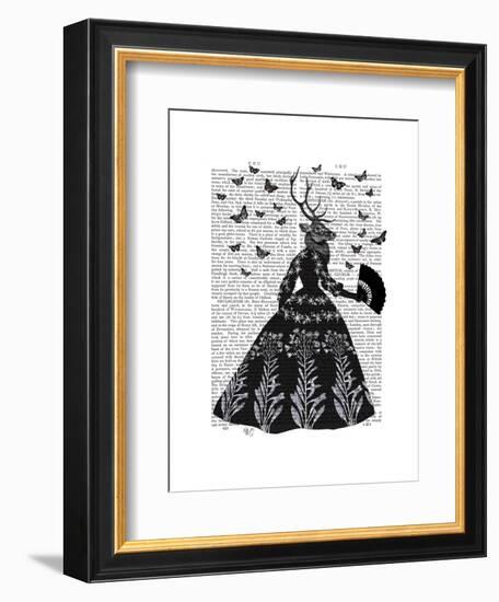 Black Deer-Fab Funky-Framed Art Print