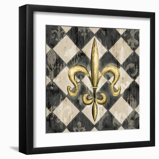 Black Diamond Fleur de Lys I-Hugo Edwins-Framed Art Print