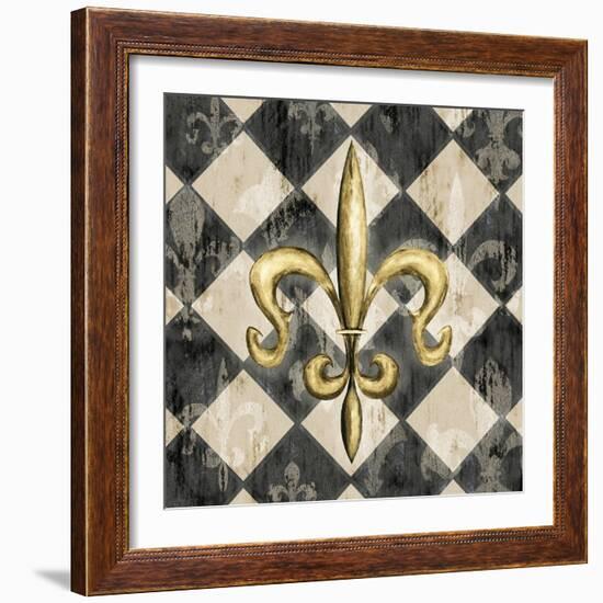 Black Diamond Fleur de Lys I-Hugo Edwins-Framed Art Print