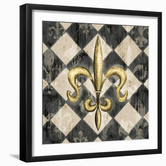 Black Diamond Fleur de Lys I-Hugo Edwins-Framed Art Print