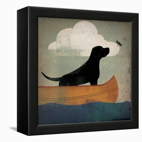 Black Dog Canoe Ride-Ryan Fowler-Framed Stretched Canvas