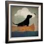 Black Dog Canoe Ride-Ryan Fowler-Framed Art Print