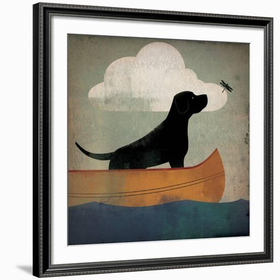 Black Dog Canoe Ride-Ryan Fowler-Framed Giclee Print
