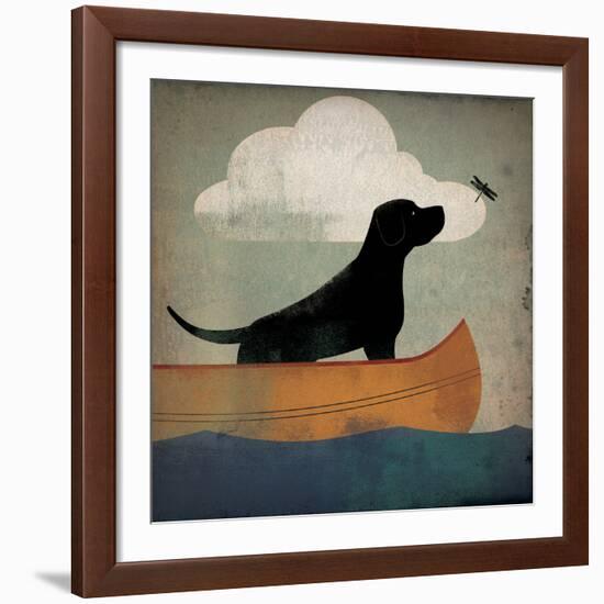 Black Dog Canoe Ride-Ryan Fowler-Framed Giclee Print