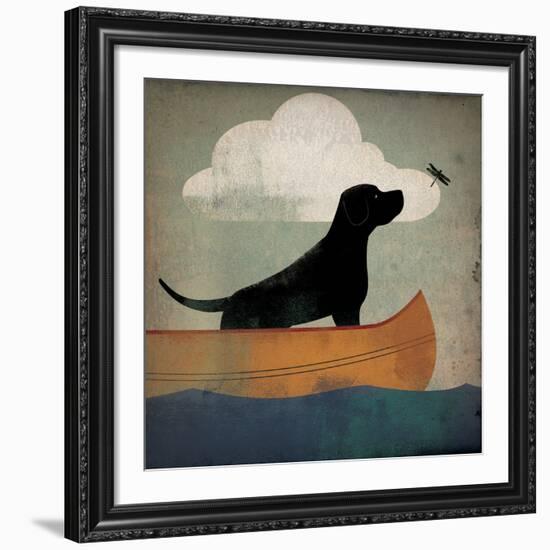 Black Dog Canoe Ride-Ryan Fowler-Framed Giclee Print