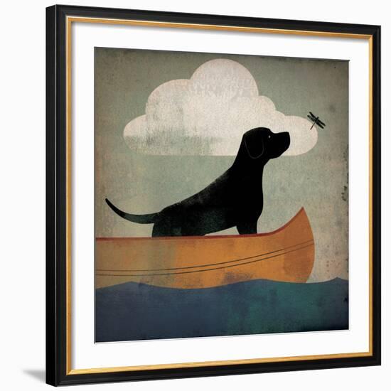 Black Dog Canoe Ride-Ryan Fowler-Framed Giclee Print