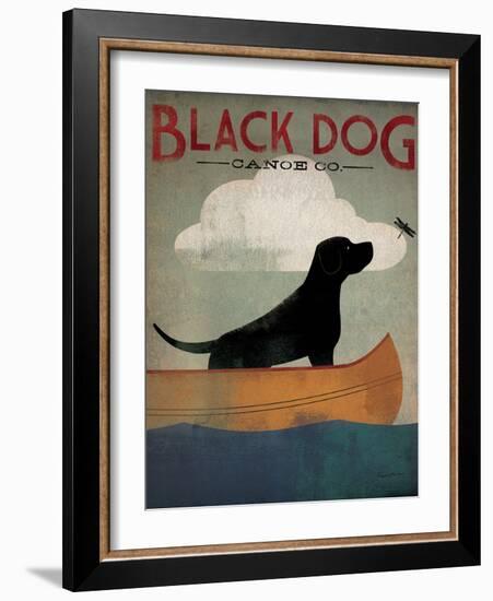 Black Dog Canoe-Ryan Fowler-Framed Art Print