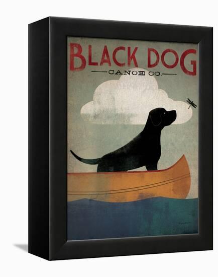 Black Dog Canoe-Ryan Fowler-Framed Stretched Canvas