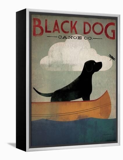 Black Dog Canoe-Ryan Fowler-Framed Stretched Canvas