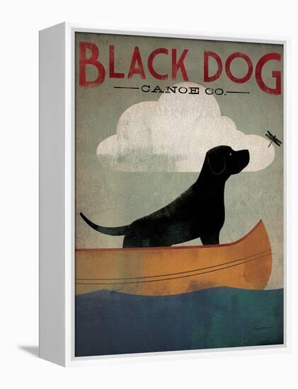 Black Dog Canoe-Ryan Fowler-Framed Stretched Canvas