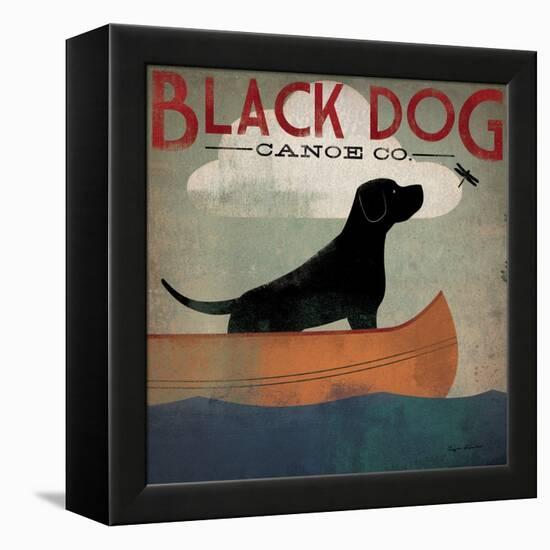 Black Dog Canoe-Ryan Fowler-Framed Stretched Canvas