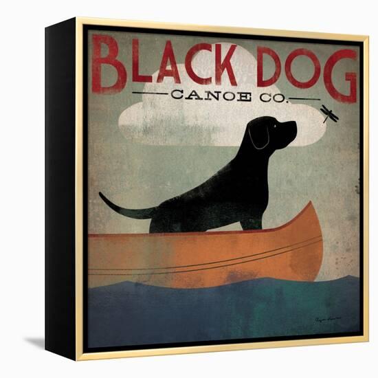 Black Dog Canoe-Ryan Fowler-Framed Stretched Canvas