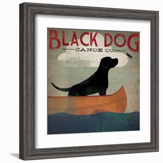 Black Dog Canoe-Ryan Fowler-Framed Art Print