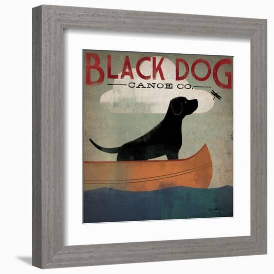 Black Dog Canoe-Ryan Fowler-Framed Art Print