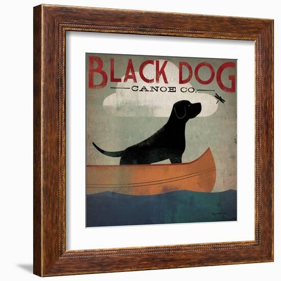 Black Dog Canoe-Ryan Fowler-Framed Art Print