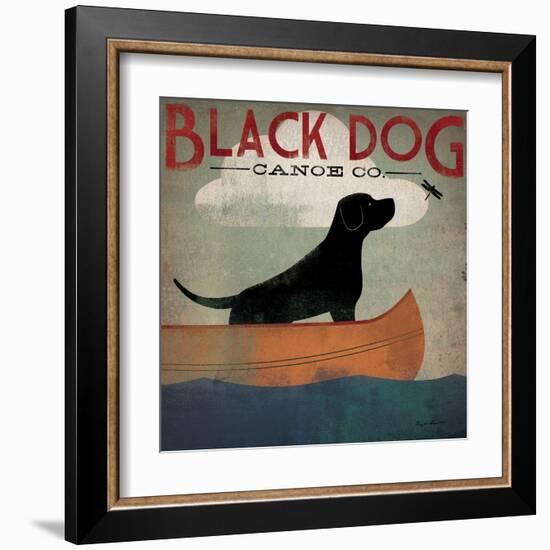 Black Dog Canoe-Ryan Fowler-Framed Art Print