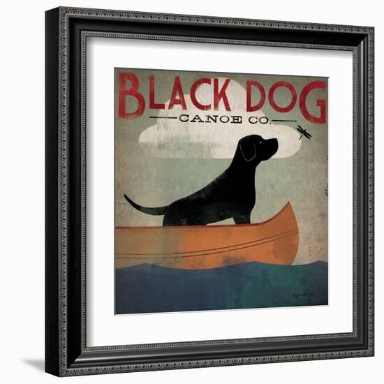 Black Dog Canoe-Ryan Fowler-Framed Art Print