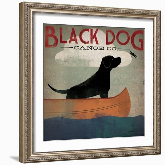 Black Dog Canoe-Ryan Fowler-Framed Art Print