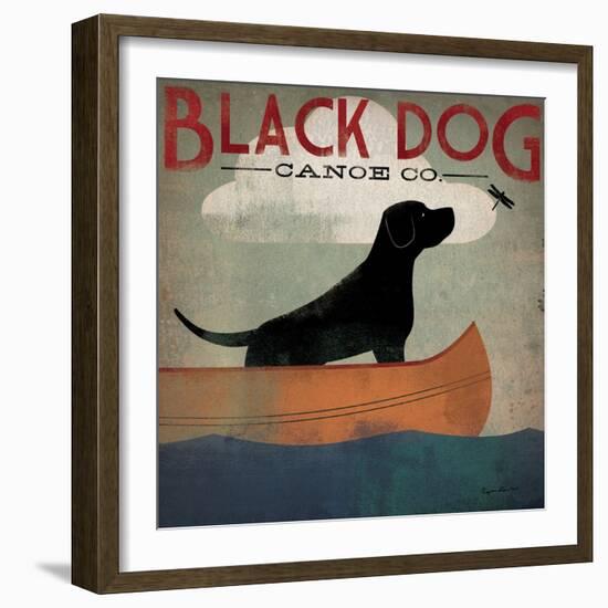 Black Dog Canoe-Ryan Fowler-Framed Art Print