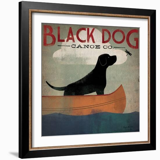 Black Dog Canoe-Ryan Fowler-Framed Art Print