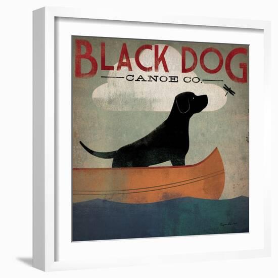 Black Dog Canoe-Ryan Fowler-Framed Art Print