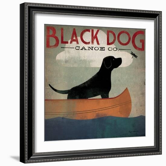 Black Dog Canoe-Ryan Fowler-Framed Art Print