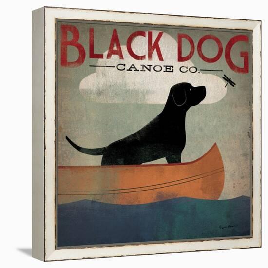 Black Dog Canoe-Ryan Fowler-Framed Stretched Canvas