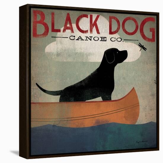 Black Dog Canoe-Ryan Fowler-Framed Stretched Canvas