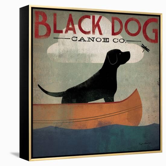 Black Dog Canoe-Ryan Fowler-Framed Stretched Canvas