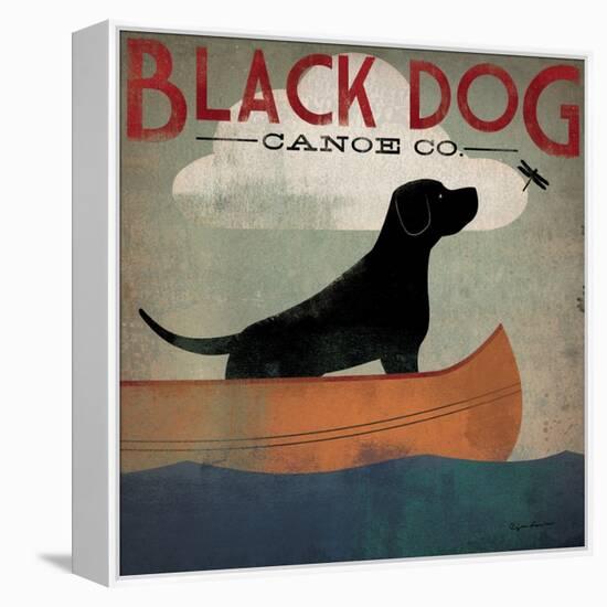 Black Dog Canoe-Ryan Fowler-Framed Stretched Canvas