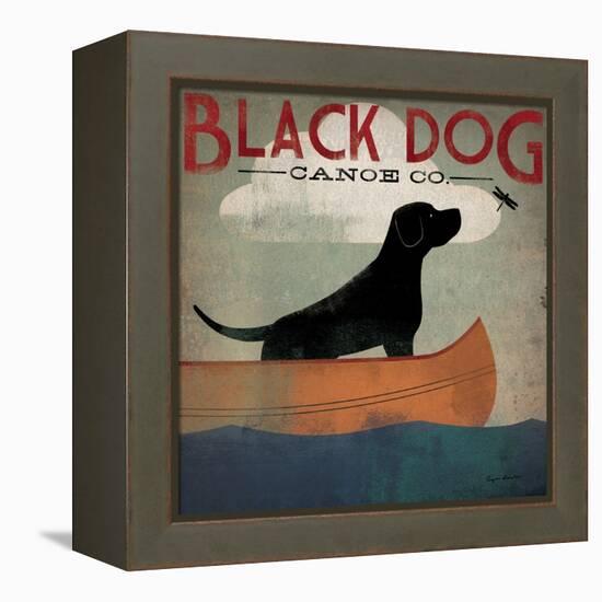 Black Dog Canoe-Ryan Fowler-Framed Stretched Canvas