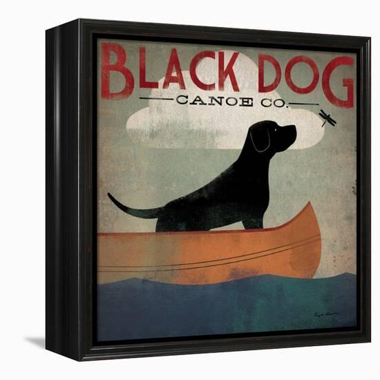 Black Dog Canoe-Ryan Fowler-Framed Stretched Canvas