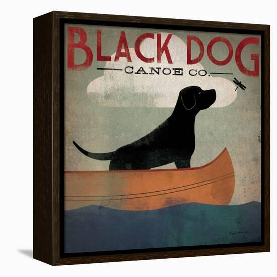 Black Dog Canoe-Ryan Fowler-Framed Stretched Canvas