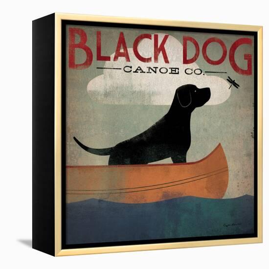 Black Dog Canoe-Ryan Fowler-Framed Stretched Canvas