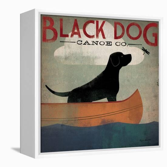 Black Dog Canoe-Ryan Fowler-Framed Stretched Canvas